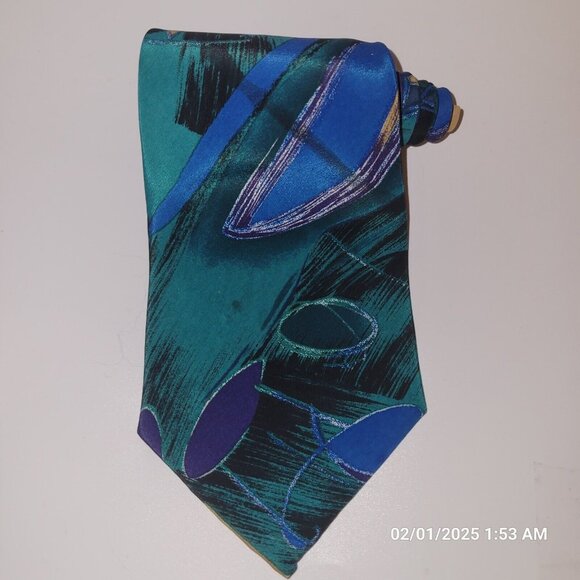 Enigma Other - Vintage Peacock Silk Handmade Enigma Neck Tie